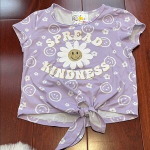 Lilac Kids Tee with Smiley and Kindness Print